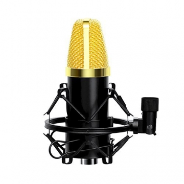 AUKEY Kondensator Mikrofon Set Pro mit Ständer, Popschutz, geeignet für Studio und Rundfunk Aufnahmen ✪
