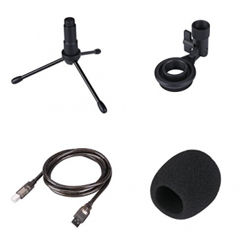 AUKEY USB Kondensator Mikrofon PC Desktop Microphone mit Ständer und Windschutz ✪