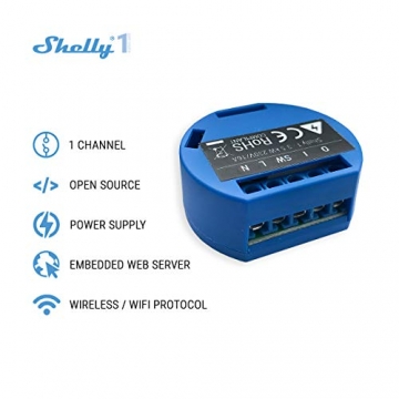 Shelly 1 One Schalter Relais Wireless WiFi Hausautomation ✪