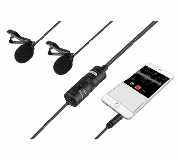 Boya BY-M1DM Dual Lavalier-Mikrofon für DSLR Kameras & Smartphones ✪