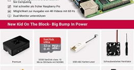 LABISTS Raspberry Pi 4 Model B 4 GB Ultimatives Kit mit 32GB Class10 Micro SD-Karte, 5,1V 3,0A USB-C EIN/Aus-Schaltnetzteil, 3 Premium Kupfer Kühlkörper, Micro HDMI-Kabel, Premium Schwarzes Gehäuse ✪