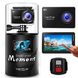 VanTop 4K Action Cam mit Touchscreen, 2 Akkus & Zubehör ✪