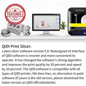 QIDI TECH X-Plus Premium 3D-Drucker für intelligentes industrielles 3D-Drucken mit Nylon, Kohlefaser (270 x 200 x 200mm) ✪