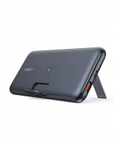 AUKEY Powerbank (10.000 mAh) mit Qi-Charge für kabelloses Laden & klappbarem Standfüßen ✪