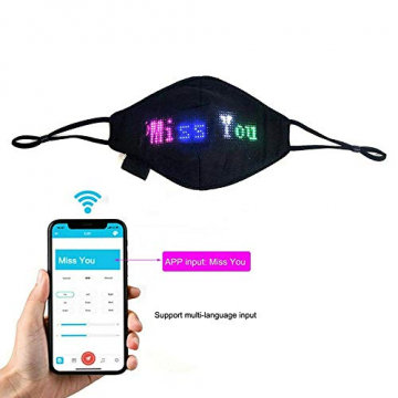 LED-Maske Crazyfly Magic Display mit Bluetooth & 450mAh wiederaufladbarem Akku, Benutzerdefiniert Einstellbar ✪