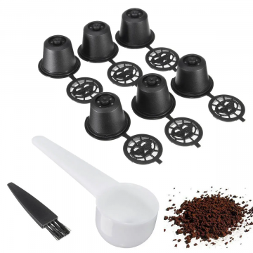 Nachfüllbare Kaffee Kapseln mit Pinsel - 8Stück - Wiederverwendbar für Nespresso Maschinen ✪
