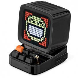 Divoom Ditoo Multifunctional Pixel Art LED Bluetooth Lautsprecher, 256 Programmierbares LED Panel mit Party Licht, Smart Digital Tischuhr, Gaming Musikbox unterstützt TF Karte & Radio (schwarz) ✪