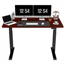SANODESK EZ1 elektrisch stufenlos höhenverstellbarer Schreibtisch (60 x 120cm/80 x 120 cm) (60 x 120 cm, Mahagoni) ✪