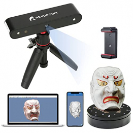 Revopoint POP 3D-Scanner Set mit Handyhalter und Drehscheibe 0,3mm Genauigkeit 8fps Desktop- und Handheld-Scanner mit Gesichts- und Körperscanmodi ✪