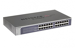 NETGEAR JGS524E Managed Switch 24 Port Gigabit Ethernet LAN Switch Plus (Netzwerk Switch Managed, IGMP, QoS, VLAN, Switch 19 Zoll Rack-Montage, lüfterloses Metallgehäuse, ProSAFE Lifetime-Garantie) ✪