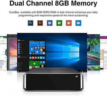 CHUWI CoreBox Windows 10 Mini PC, Intel Core i5-8259U Mini Desktop PC, 16GB DDR4 256GB SSD, erweiterbar 2TB 2,5 Zoll HDD, 2,4 GHz / 5 GHz Dual WiFi/Gigabit Ethernet / 4K Decodierung /BT4.2 ✪